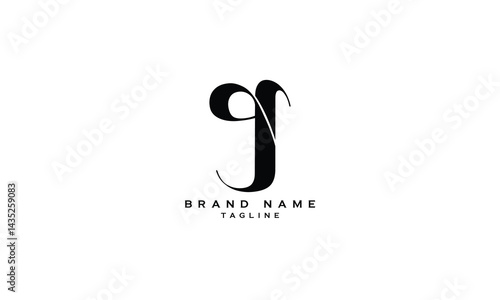 GJF, GFJ, JGF, JFG, FJG, FGJ, Abstract initial monogram letter alphabet logo design