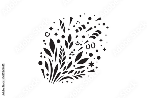 simple and unobtrusive Confetti vector silhouette illustration isolated in white background