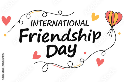 Happy international friendship day typography vector illustration