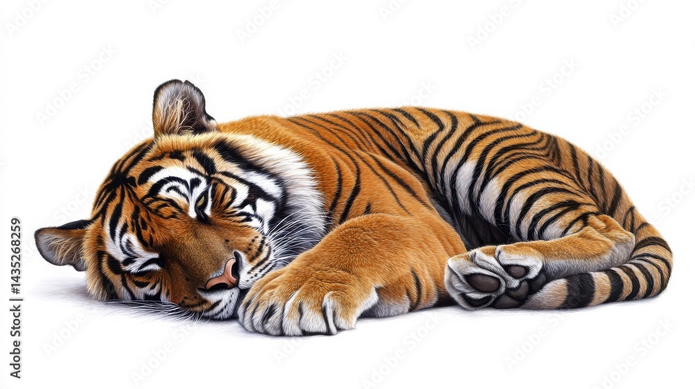 Fototapeta premium bengal tiger isolated on white background
