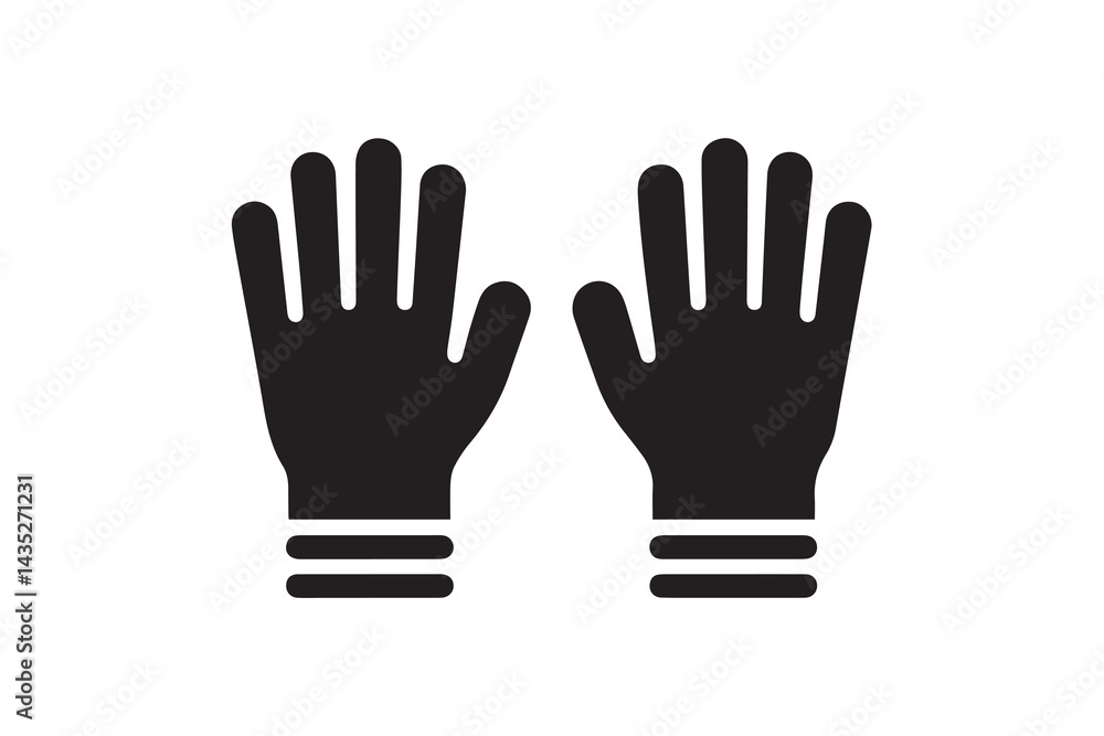 simple and unobtrusive Kitchen gloves vector silhouette illustration isolated in white background simple and unobtrusive Kitchen gloves vector silhouette illustration isolated in white background