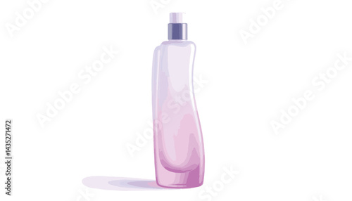 Elegant Pink Cosmetic Bottle on White Background  