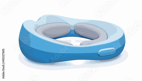Relaxing blue massage pillow for neck and shoulders on white background  