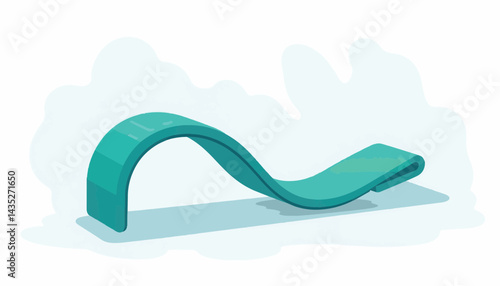 Flexible abstract wave form in teal color against smooth background  
