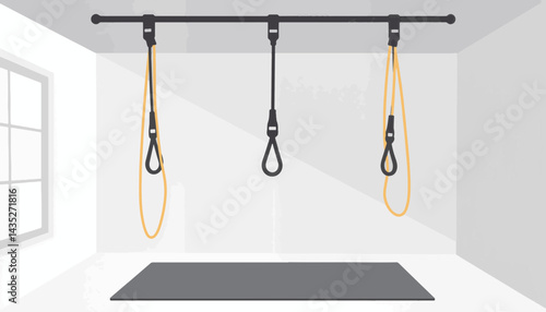 Fitness resistance training equipment in a modern gym setting  