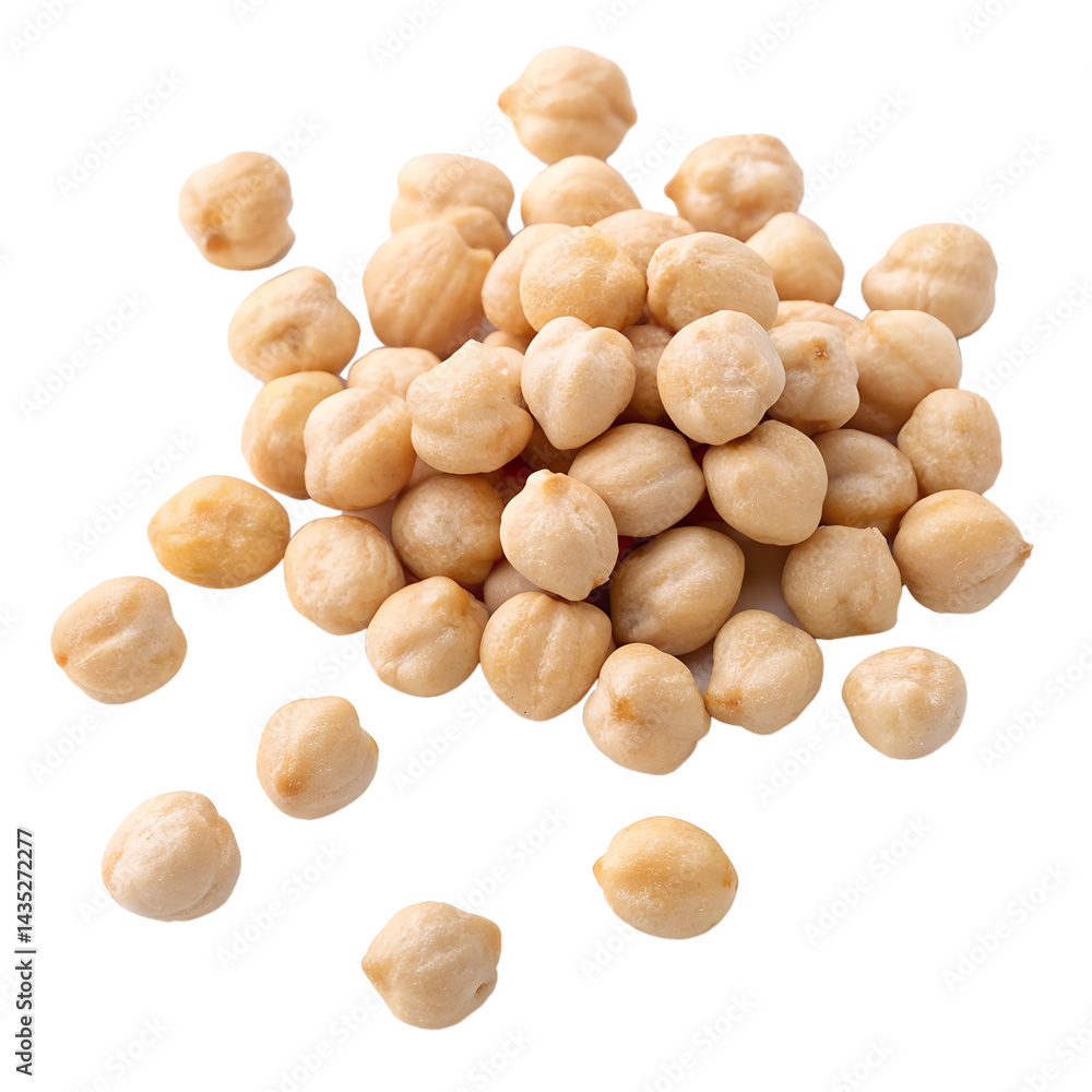 Obraz premium Chickpeas On White Background