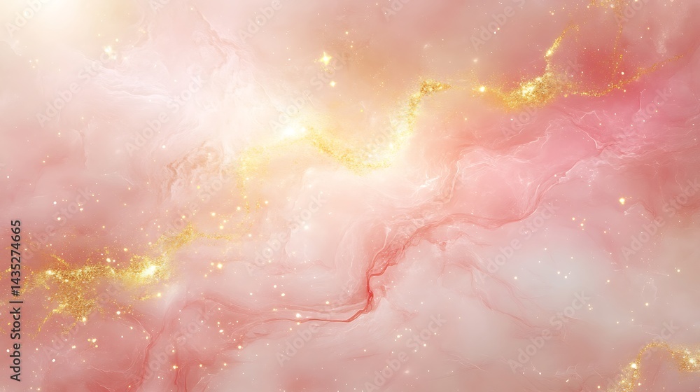 Fototapeta premium Pink Gold Galaxy Nebula Texture.