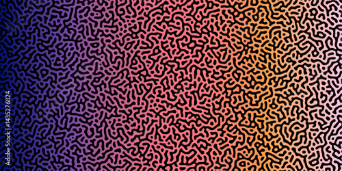 Abstract Reaction-diffusion Turing pattern natural texture colorful gradient color scheme. Linear design with biological algorithm psychedelic background. Reaction-diffusion or truing patter