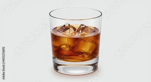 Wallpaper Mural Realistic Manhattan Whiskey Cocktail with Ice Cubes in Clear Glass for Product Display on White Background Torontodigital.ca