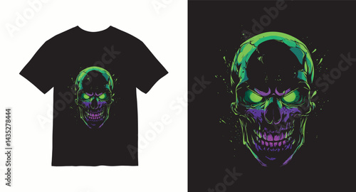 Graffiti skull graphic vector t-shirt design