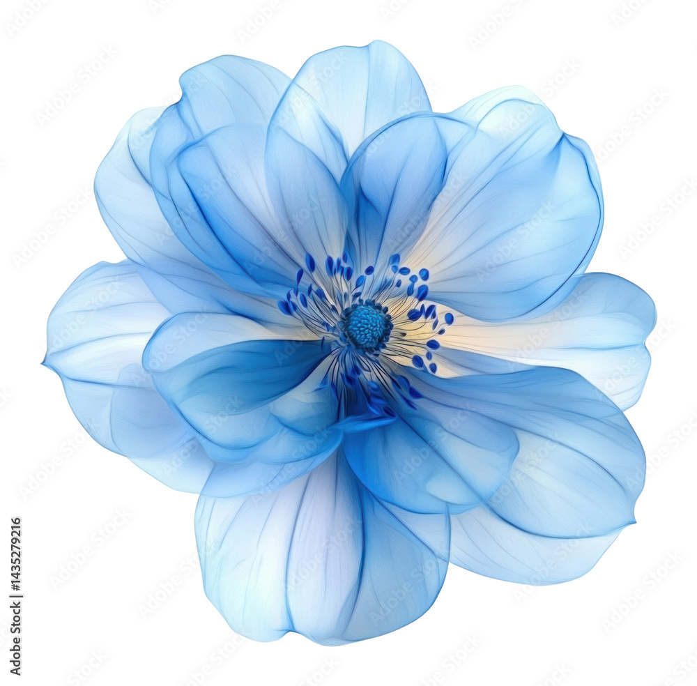 Fototapeta premium PNG Blue flower petals illustration asteraceae.