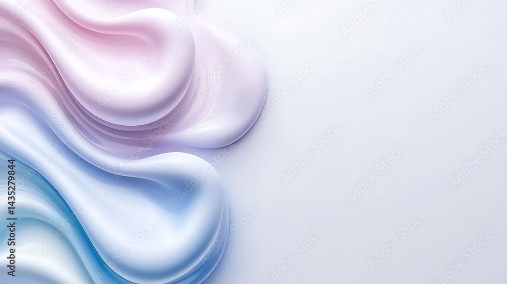 Fototapeta premium Pastel Cream Swirls with White Background.