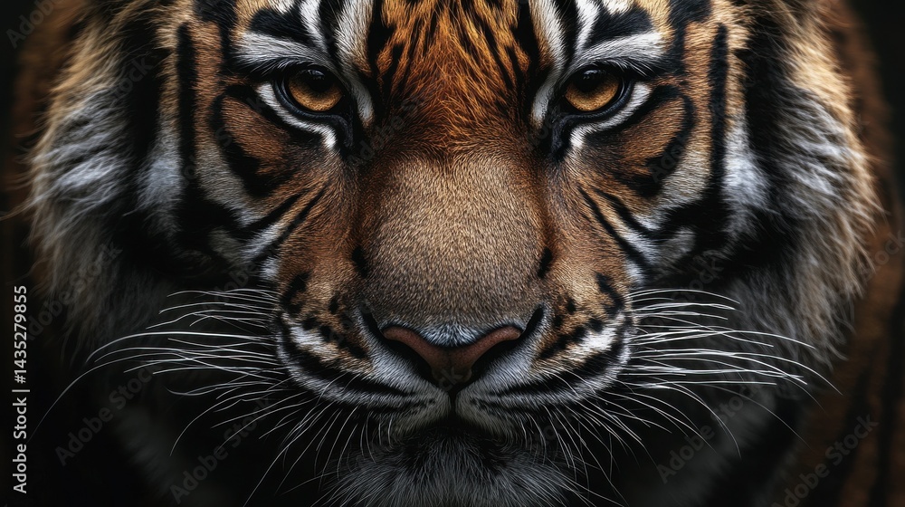 Naklejka premium Tiger looking camera with clipping path on white background