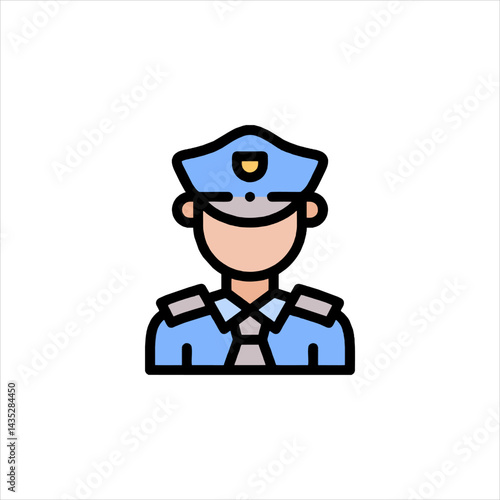 set of funny cartoon policeman