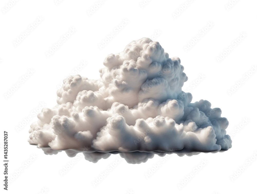 White Fluffy Clouds Forming in the Blue Sky Above Horizon White Fluffy Clouds Forming in the Blue Sky Above Horizon