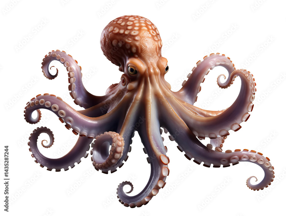 Obraz premium Detailed Close-Up of a Colorful Octopus with Intricate Tentacles