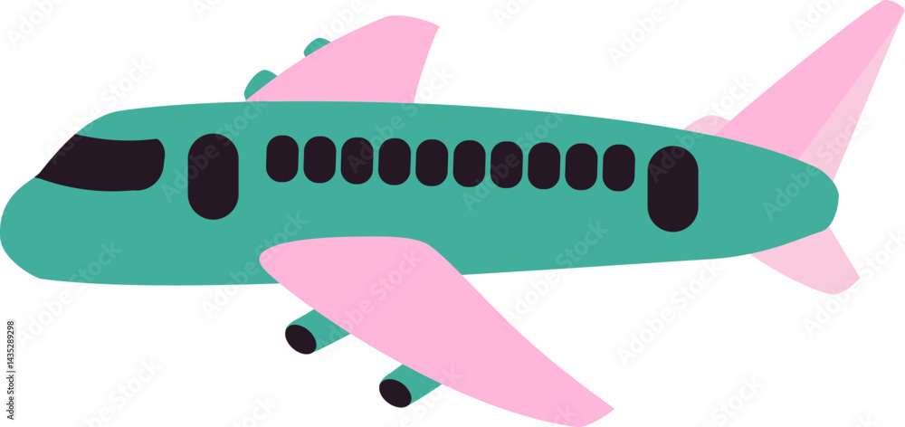 Fototapeta premium Colorful Airplane Illustration