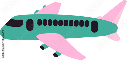 Colorful Airplane Illustration