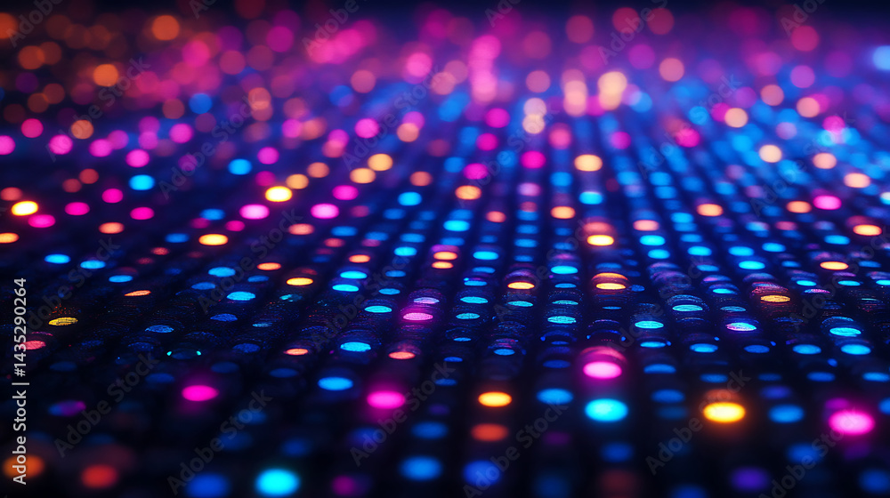 Abstract background of gradient light spots in rows and columns with depth of field effects for technology designs and artistic compositions Abstract background of gradient light spots in rows and columns with depth of field effects for technology designs and artistic compositions