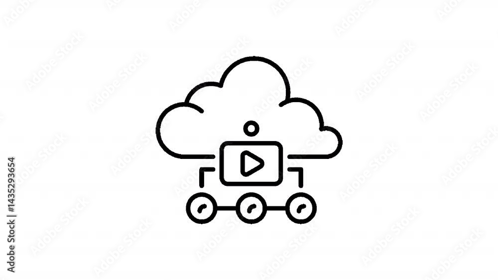 Cloud Video Animation Icon Cloud Video Animation Icon