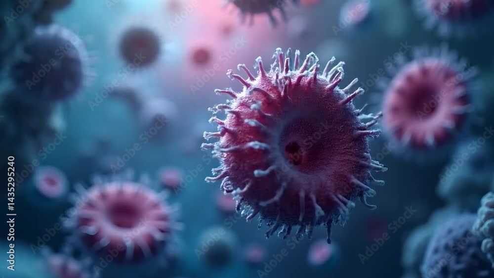 Visualizing Microscopic World: Detailed Render of Viral Entities with Spiked Structures Visualizing Microscopic World: Detailed Render of Viral Entities with Spiked Structures