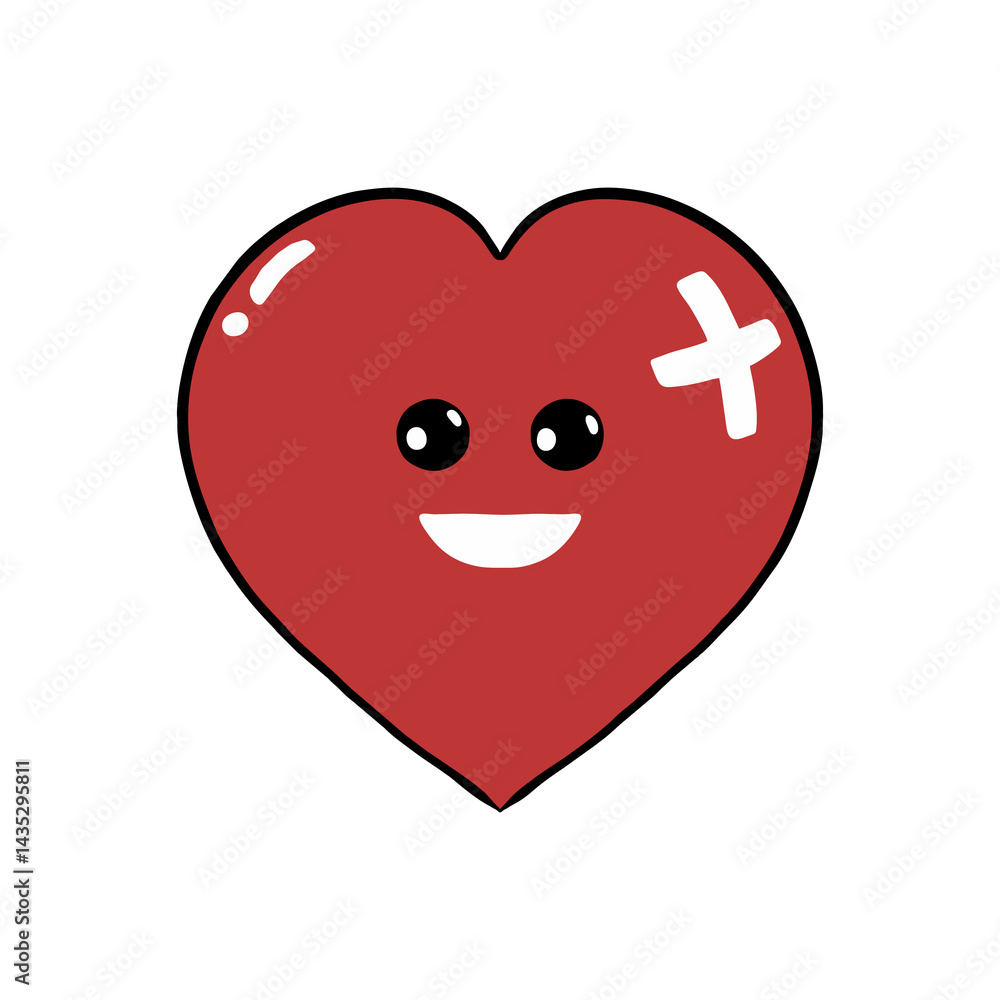 illustration vector of cute heart with a smile for blood donation concept illustration vector of cute heart with a smile for blood donation concept