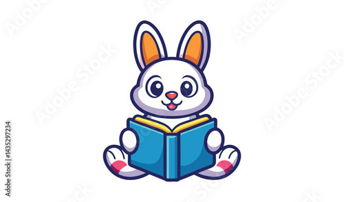 cartoon rabbit with a book