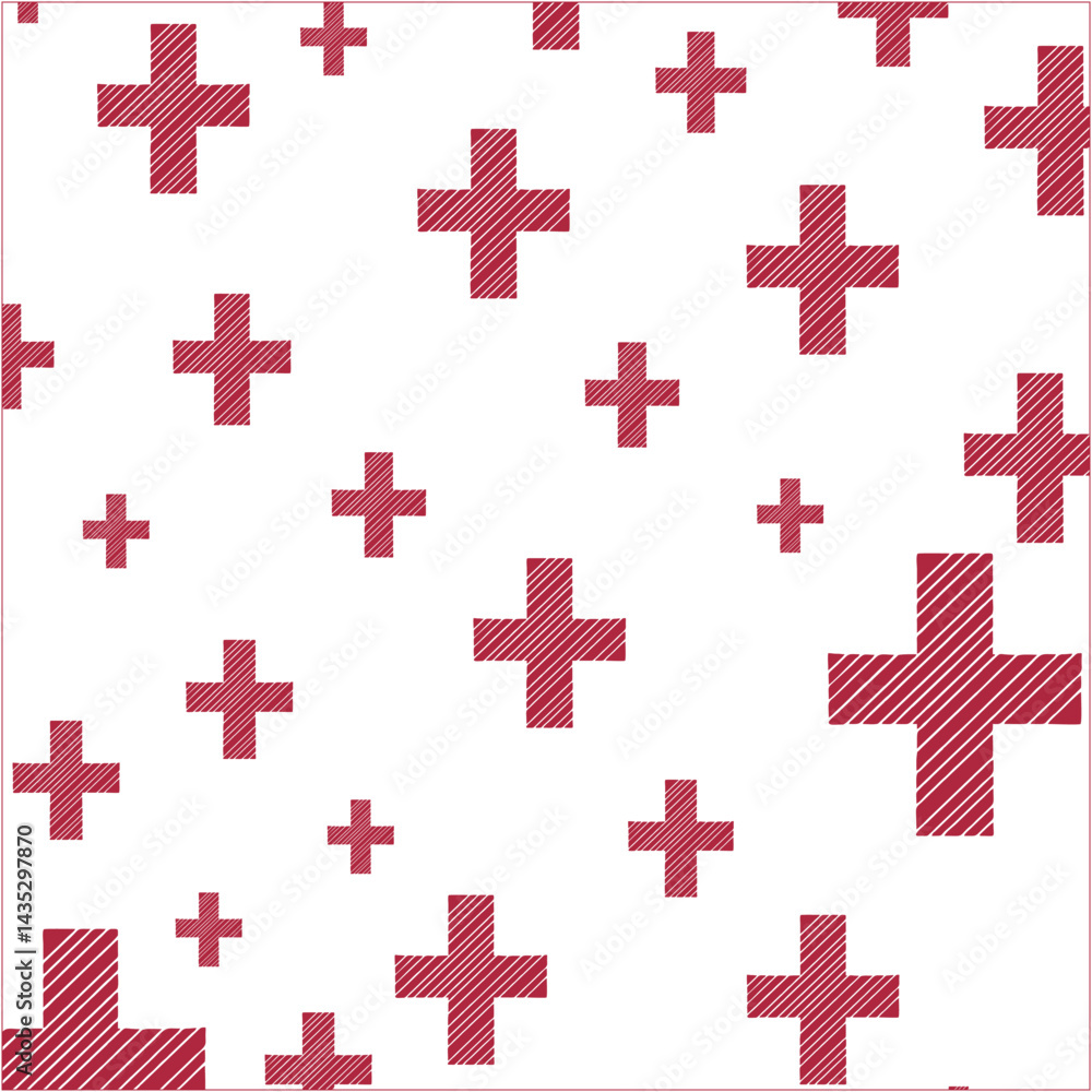 Obraz premium seamless pattern with red cross for blood transfusions theme design