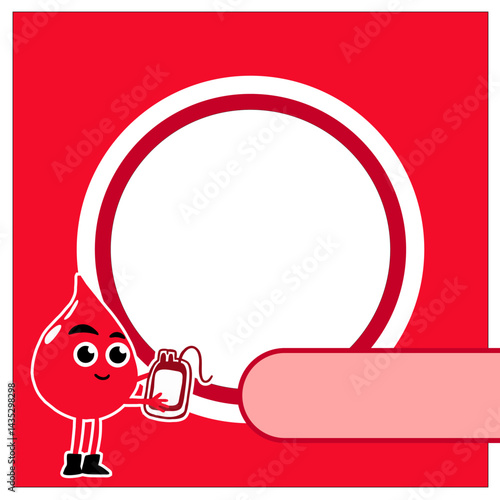 red text frame for blood donation theme design