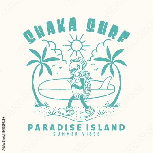 Photography turtle illustration surfing graphic beach design tropic badge island vintage sum