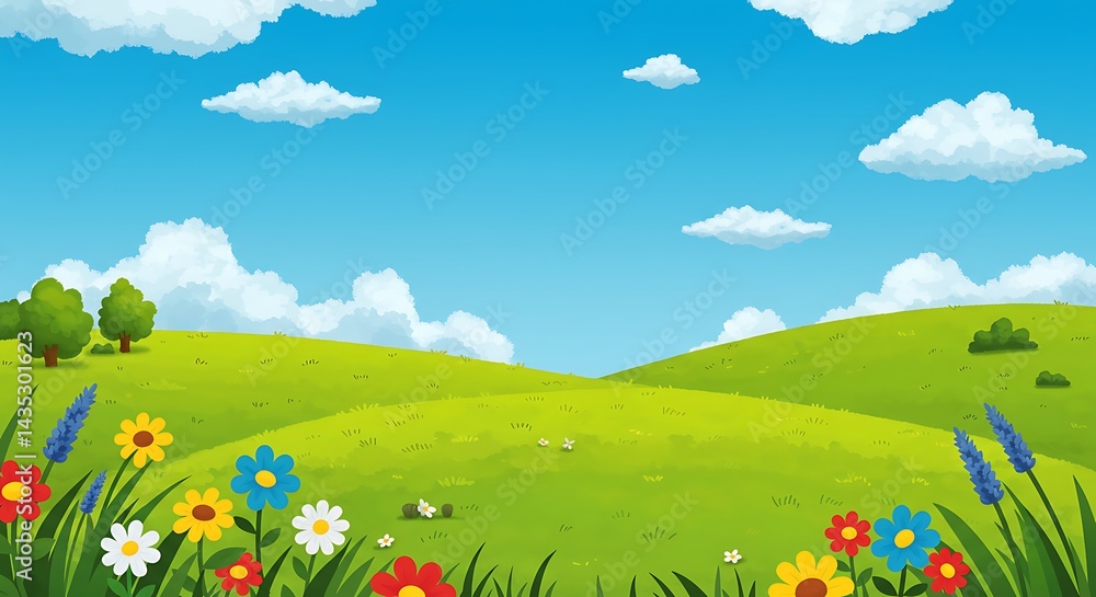 Fototapeta premium Sunlit Meadowsong AI Generated