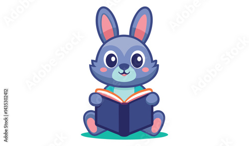 cartoon rabbit with a book