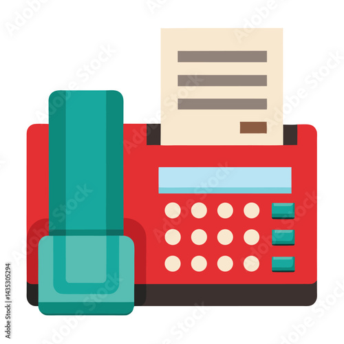 Retro Modern Fax Machine Icon on White