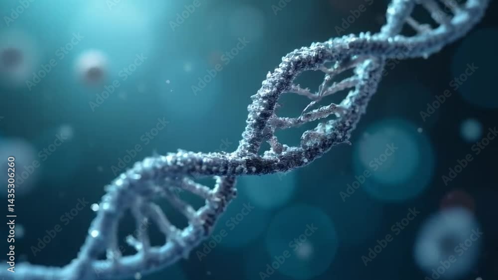 Animated Visualization of DNA Double Helix Structure on a Blue Background Animated Visualization of DNA Double Helix Structure on a Blue Background