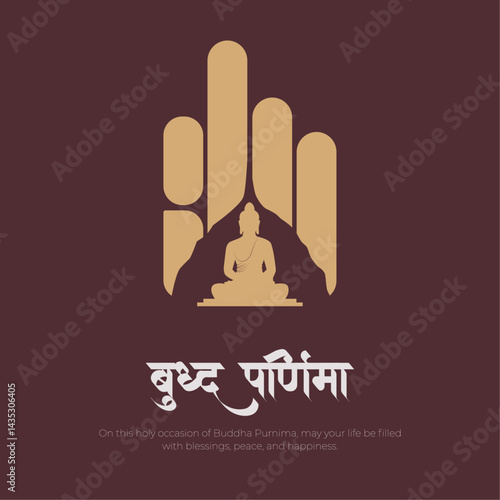 Happy Buddha purnima Post and Greeting Card. Vesak and buddha purnima Celebration Banner Vector Illustration
