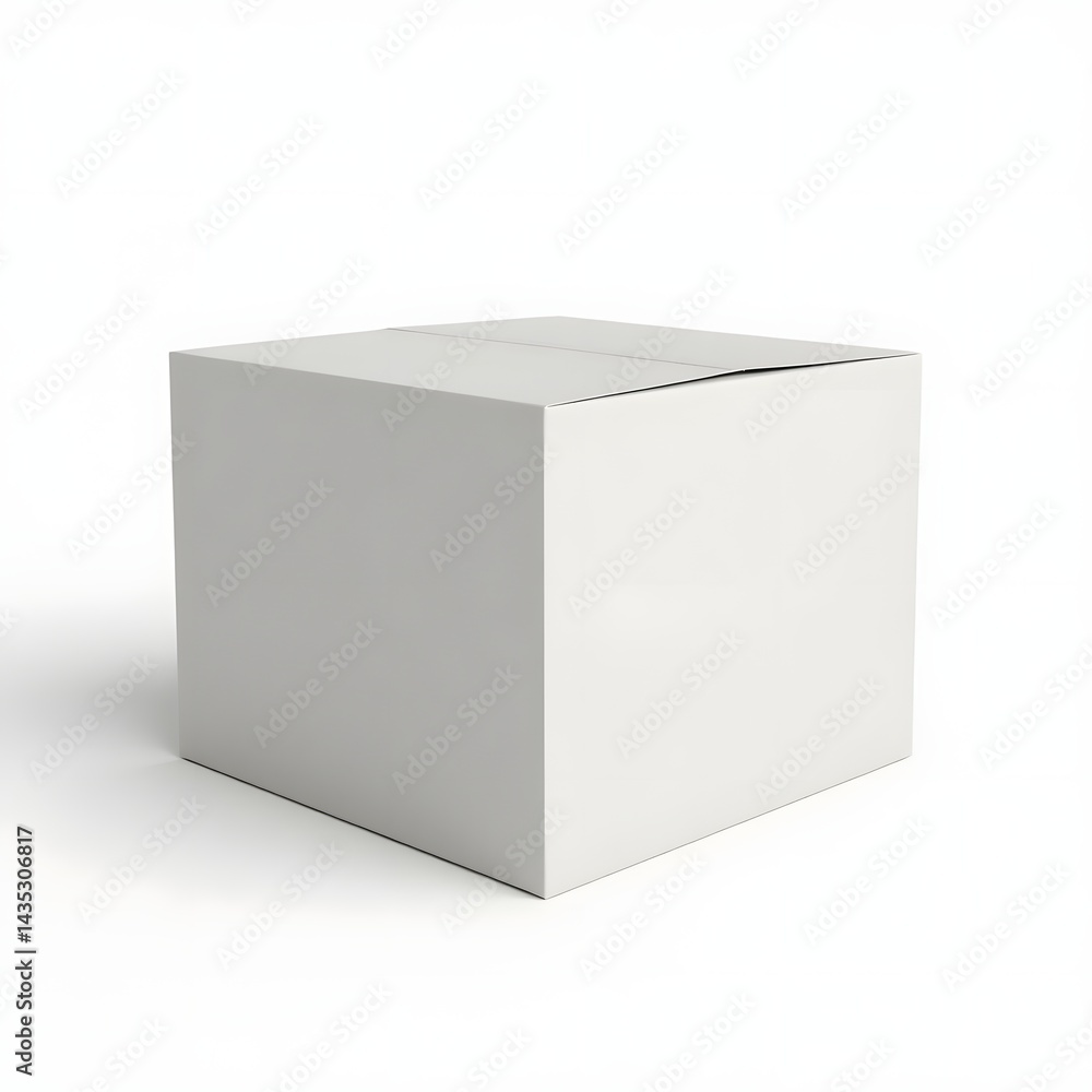 3D mockup of a square cardboard box, viewed from the front 3D mockup of a square cardboard box, viewed from the front
