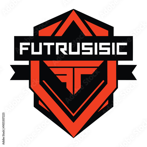 Futuristic Gym Emblem with Sleek Shapes