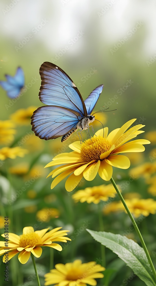 Azure Wings, Golden Bloom AI Generated Azure Wings, Golden Bloom AI Generated