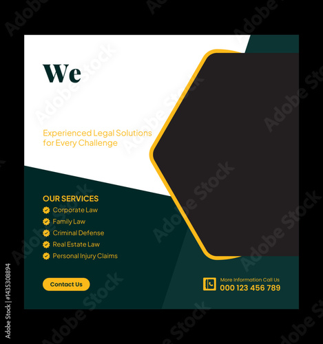 Legal Services Advertisement. Law Firm Social Media Post. Lawyer Social Media Post