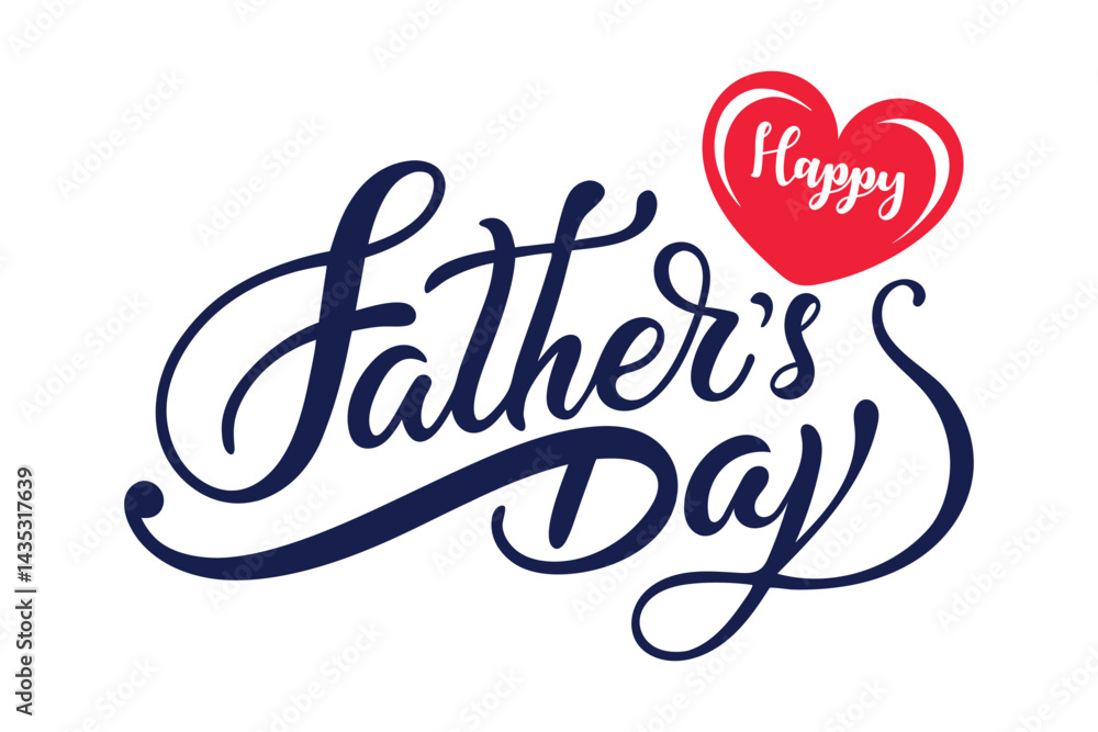 Naklejka premium Happy Father's Day Typography Design 