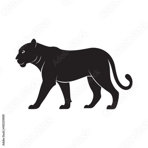 Stealthy Walking Tiger Silhouette Vector