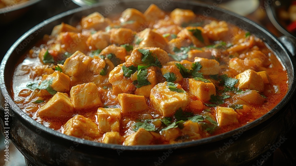 Spicy, flavorful curry in a large pot Spicy, flavorful curry in a large pot