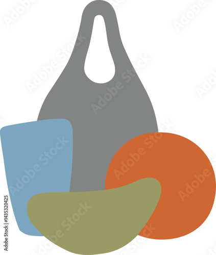 Four-color abstract aesthetic shape