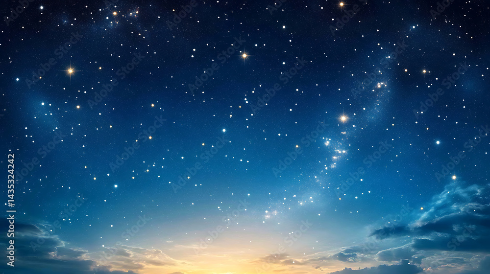 Naklejka premium Green galaxy space background. Starry night sky background. Night sky with stars.