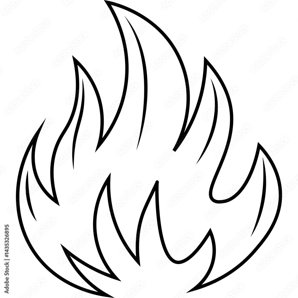 Hand Drawn Fire Outline Hand Drawn Fire Outline