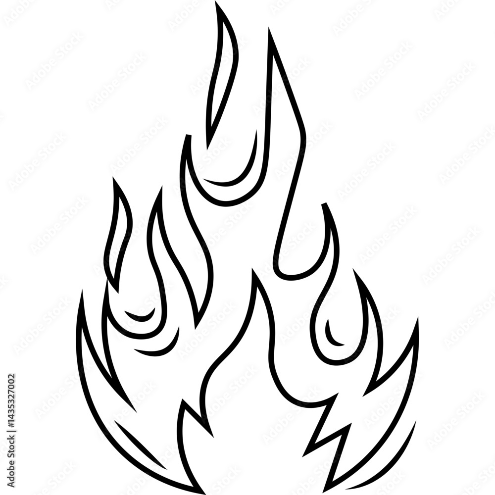 Hand Drawn Fire Outline Hand Drawn Fire Outline