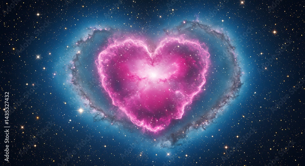 Obraz premium Cosmic Heartbeat AI Generated