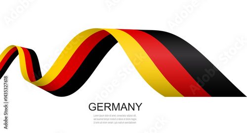 German flag on a waving ribbon, Germany Independence Day concept design.