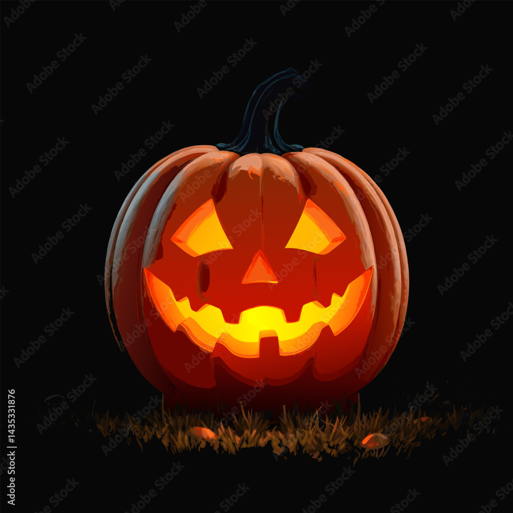 Fototapeta premium halloween pumpkin on black background