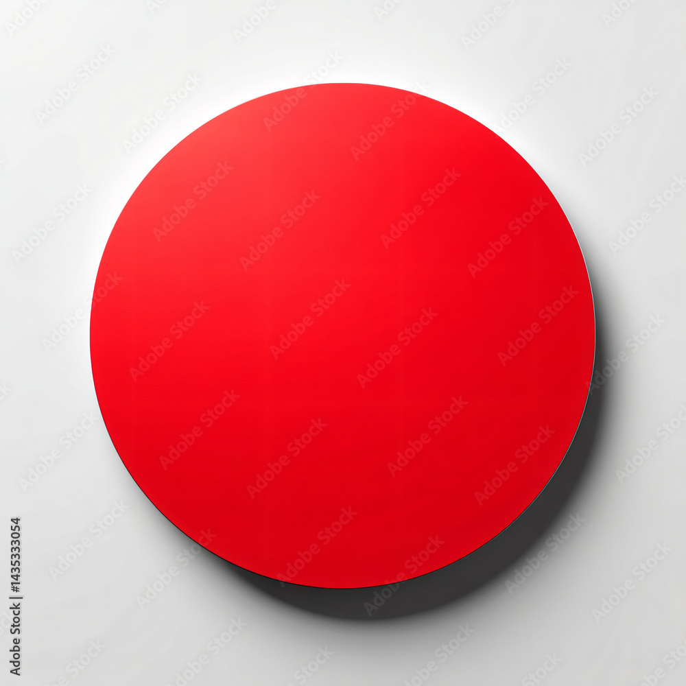 Red Circle Abstract: A vibrant, saturated red circle against a subtle off-white background. The simple yet striking image is perfect for projects needing a bold, minimalist touch.